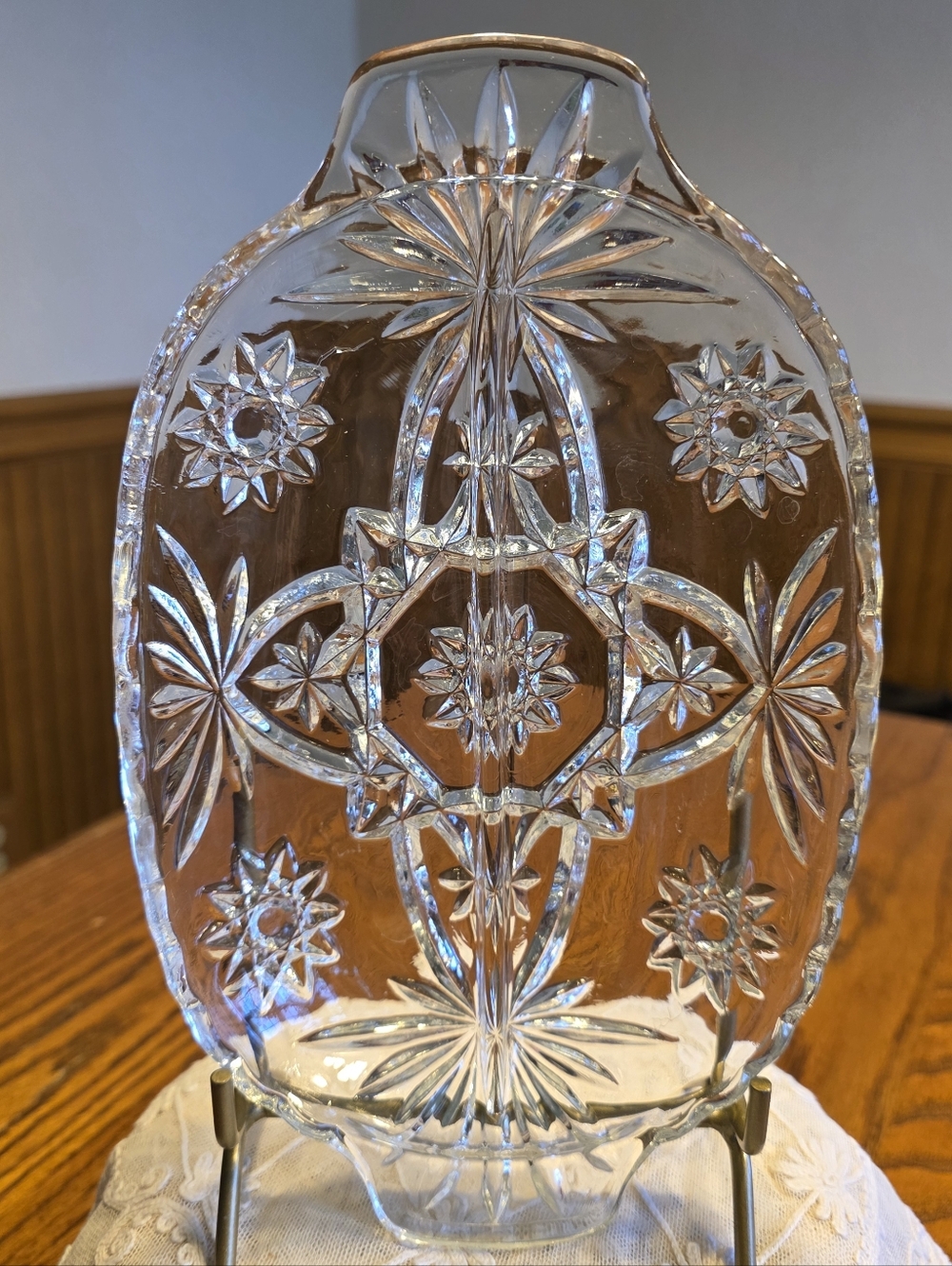 Vintage Divided Cut Glass Dish 10-inch